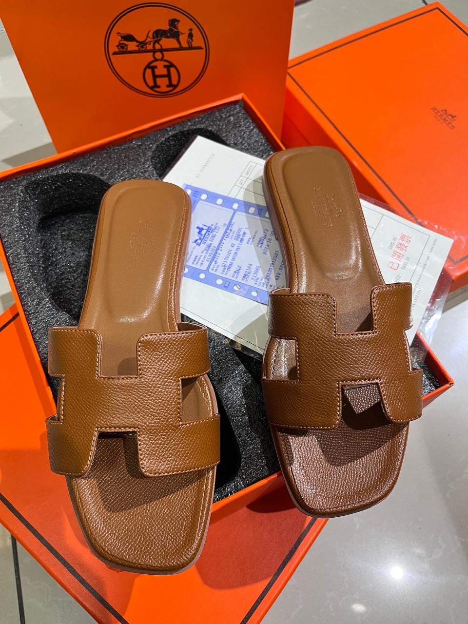 HERMES Luxury Comfort Slide Sandals – Premium Leather | 17 Color Options