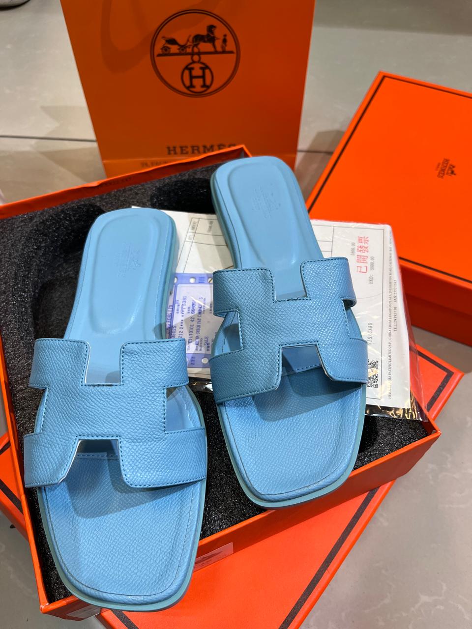 HERMES Luxury Comfort Slide Sandals – Premium Leather | 17 Color Options
