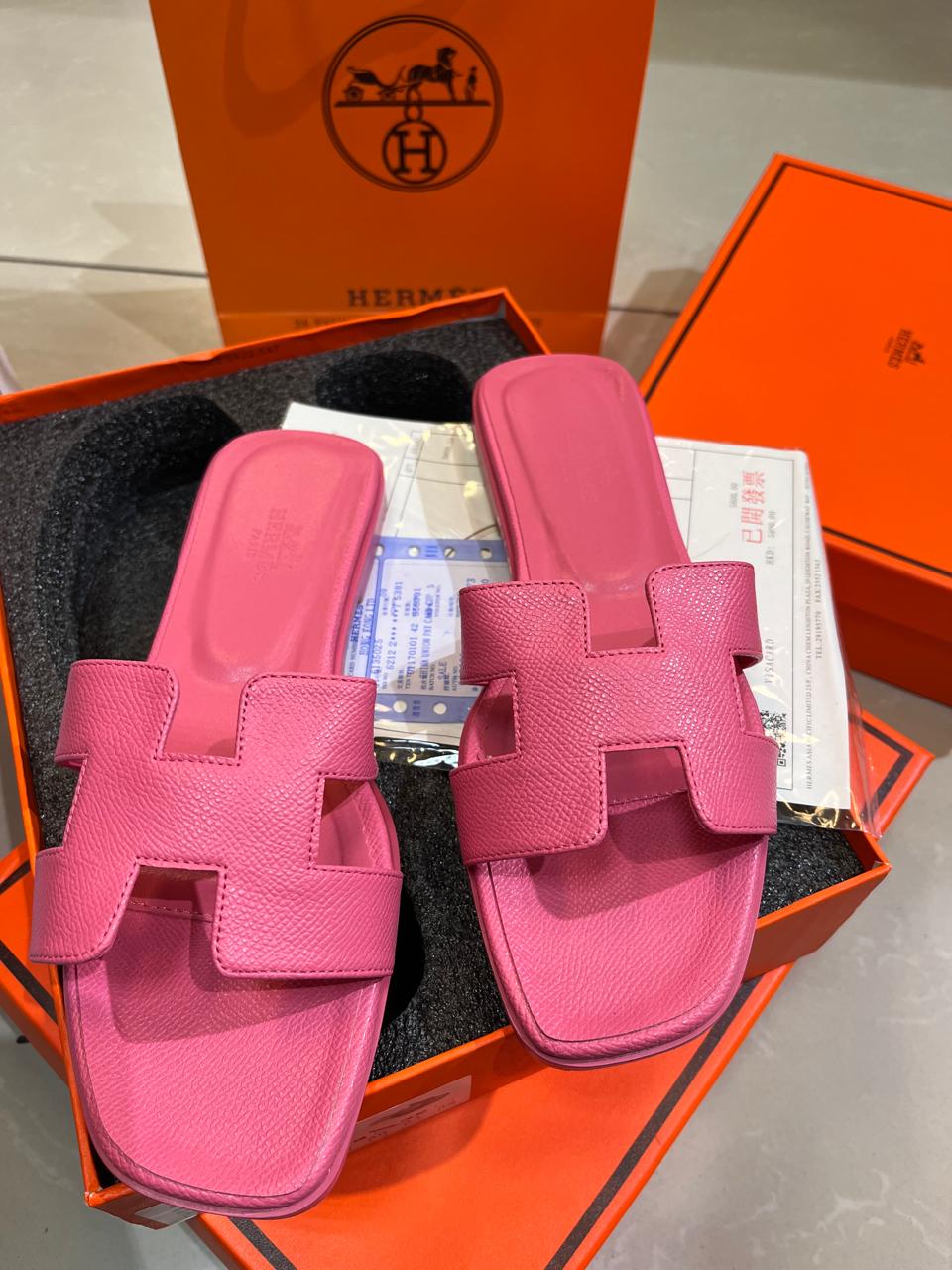 HERMES Luxury Comfort Slide Sandals – Premium Leather | 17 Color Options