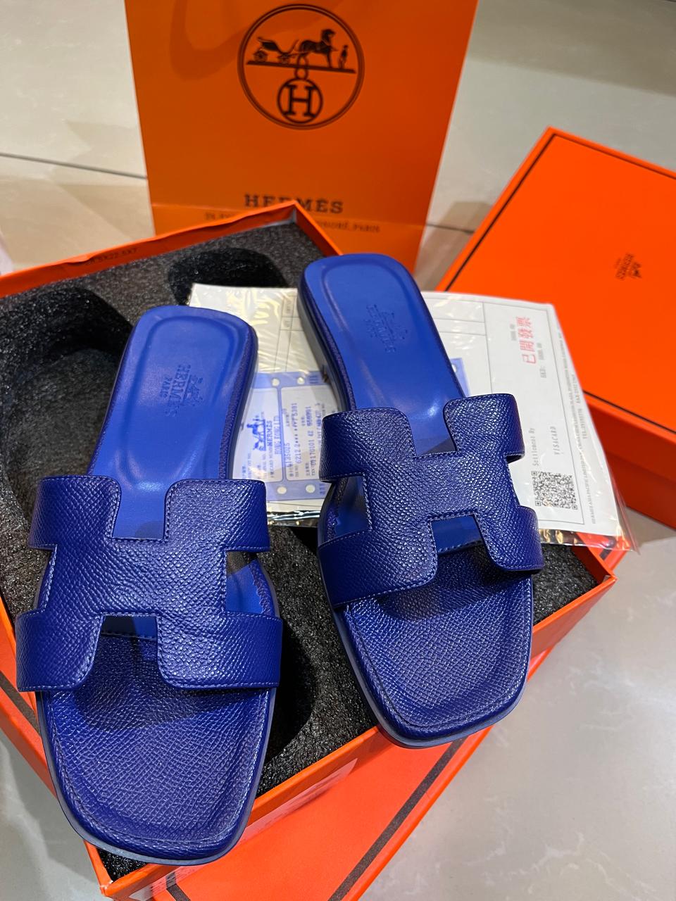 HERMES Luxury Comfort Slide Sandals – Premium Leather | 17 Color Options