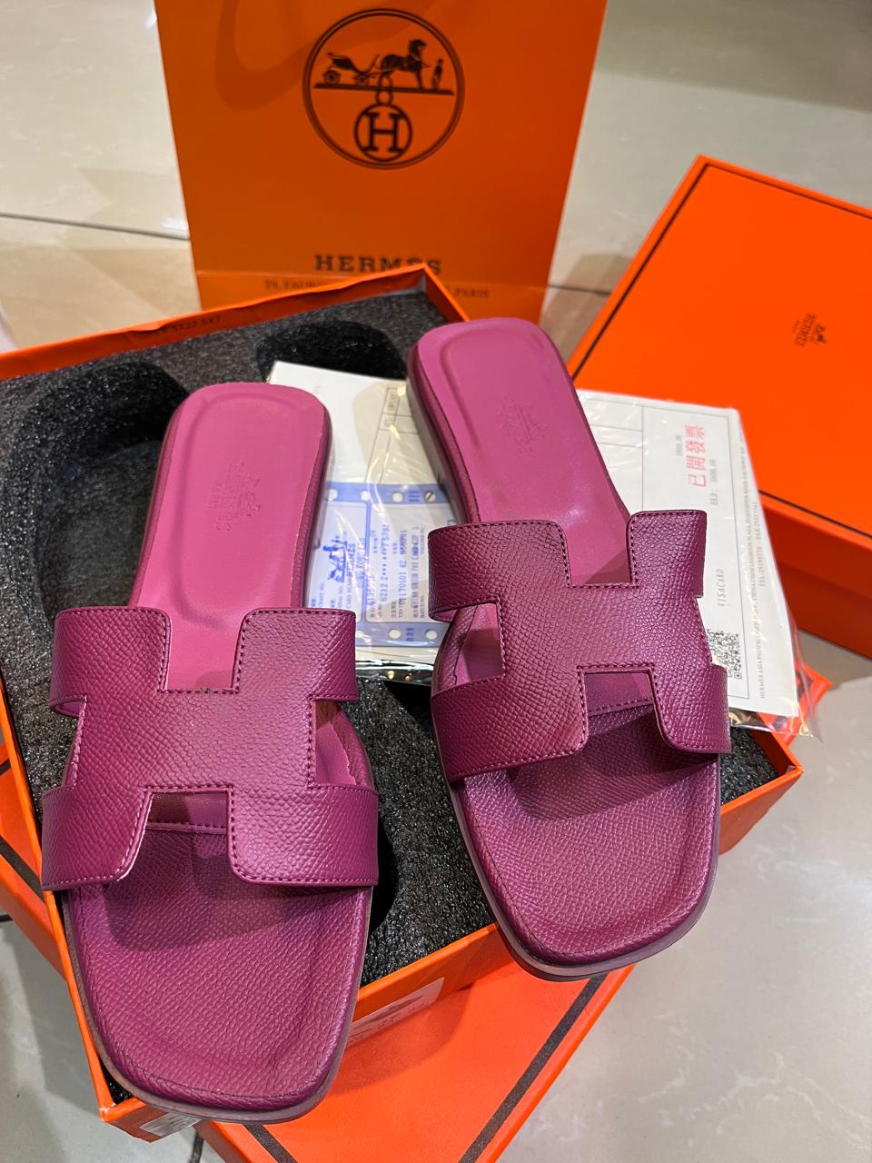 HERMES Luxury Comfort Slide Sandals – Premium Leather | 17 Color Options