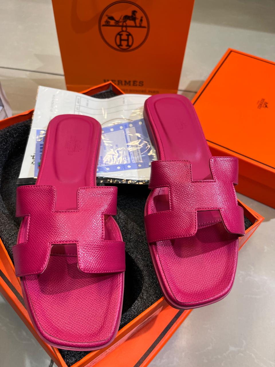 HERMES Luxury Comfort Slide Sandals – Premium Leather | 17 Color Options